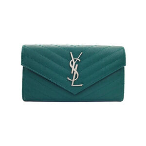 SAINT LAURENT Paris Monogram Flap Wallet Bi fold Long